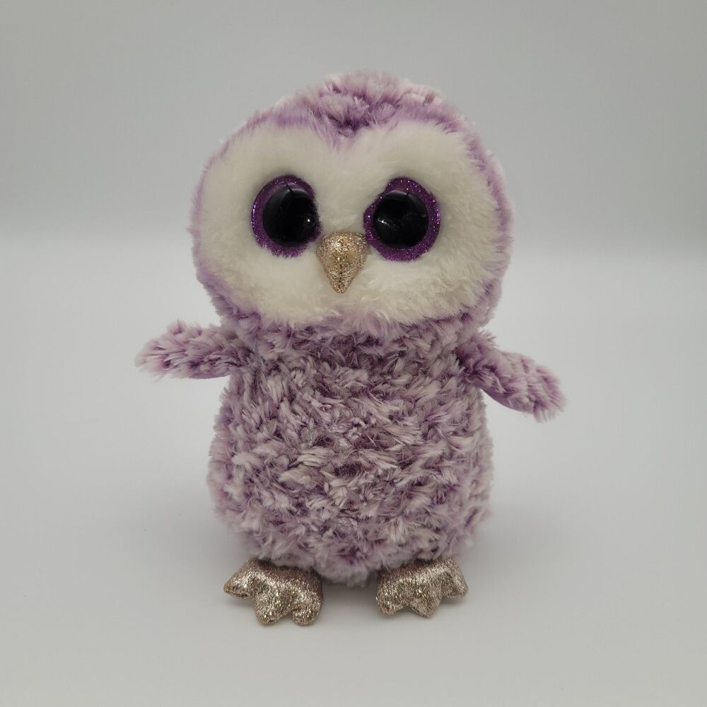 TY Beanie Boos Moonlight Purple Owl Plush medium 9 Inch